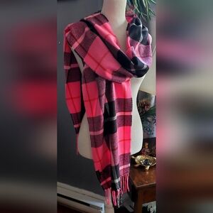 Pink Plaid Women's Scarf - Lightweight Fashion Wrap